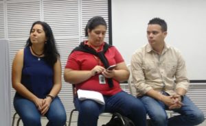 Fabiana Varela, Adriana Hidalgo y Simón Arrechider, voceros por parte del Estado venezolano presentes en la reunión 